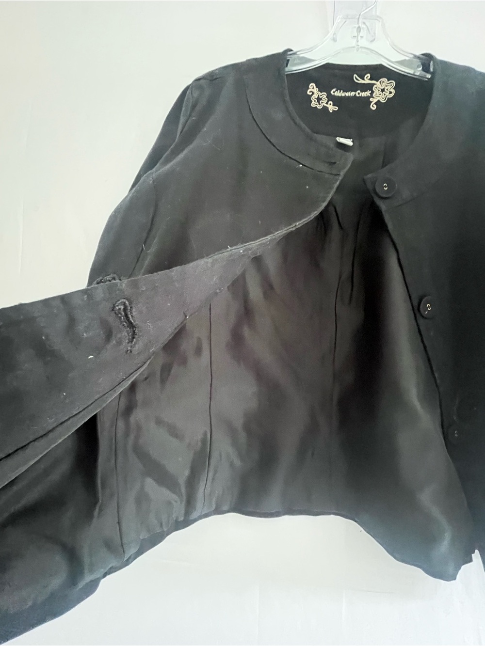 Coldwater Creek Black Soutache Embroidered Crop Jacket Coquette Whimsigoth 10 - Picture 4 of 13